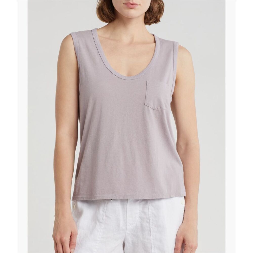 James Perse 100% cotton v-neck tank in iris color size 1/S NWT - Picture 1 of 7